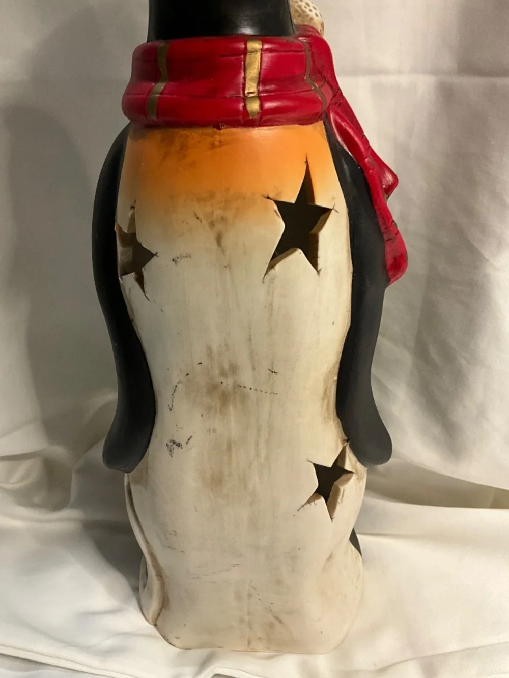 Vintage-Style Ceramic Penguin Holiday Luminary Figurines - Set of 2